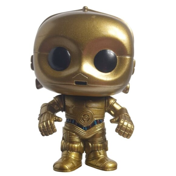 Funko Pop Star Wars C-3PO Gold Metallic Bobblehead Vinyl Figure Collectible - Picture 1 of 5